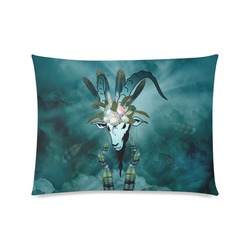 The billy goat with feathers and flowers Custom Picture Pillow Case 20"x26" (one side)