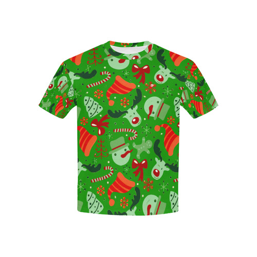 Cute Christmas Snowman Reindeer Snowflakes Kids' All Over Print T-shirt (USA Size) (Model T40)