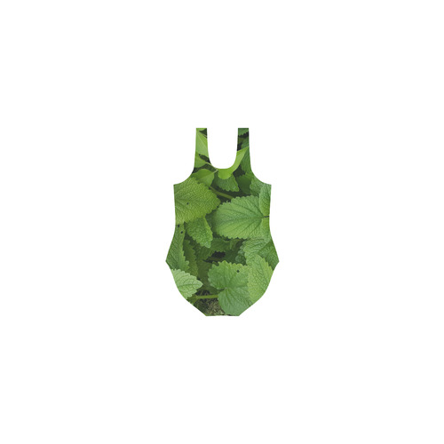 Green Leaves Vest One Piece Swimsuit (Model S04)