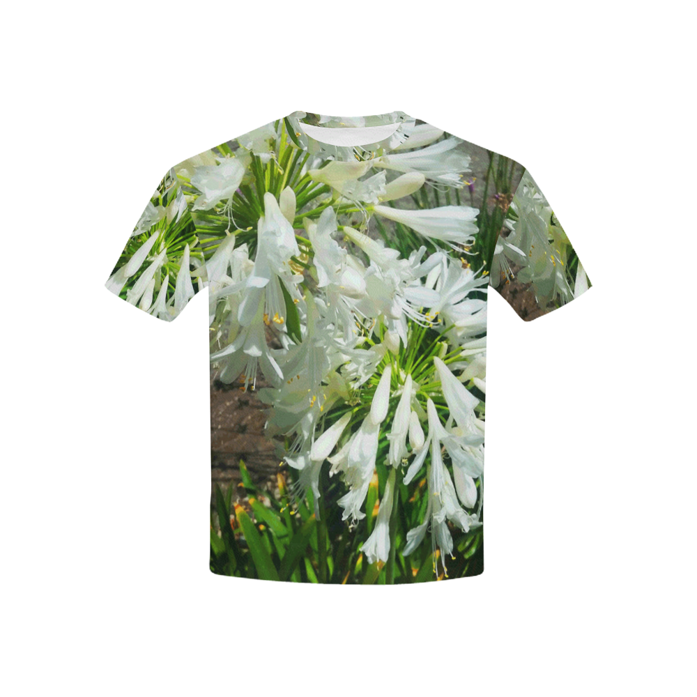 White Summer Flowers LA Floral 2017 Kids' All Over Print T-shirt (USA Size) (Model T40)