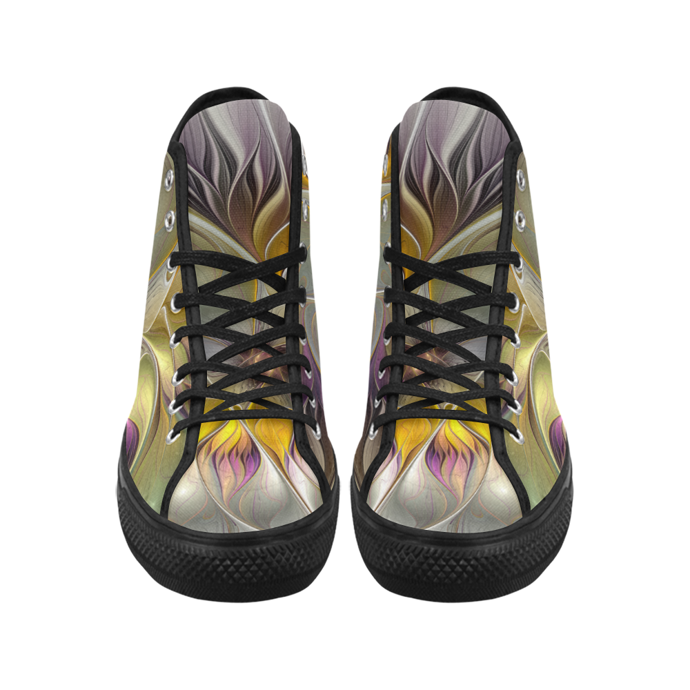 Abstract Colorful Fantasy Flower Modern Fractal Vancouver H Women's Canvas Shoes (1013-1)