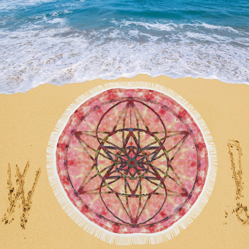 protection- vitality and awakening by Sitre haim Circular Beach Shawl 59"x 59"