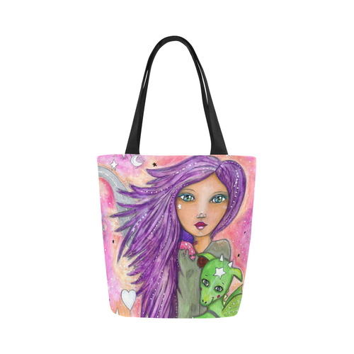 Destiny and her Dragon Canvas Tote Bag (Model 1657)