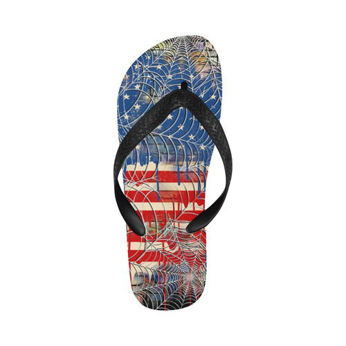 HOT USA Flag Drip Print Flip Flops Flip Flops for Men/Women (Model 040)