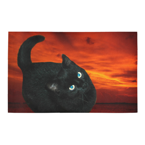 Cat and Red Sky Bath Rug 20''x 32''