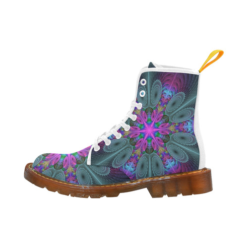 Mandala From Center Colorful Fractal Art With Pink Martin Boots For Women Model 1203H