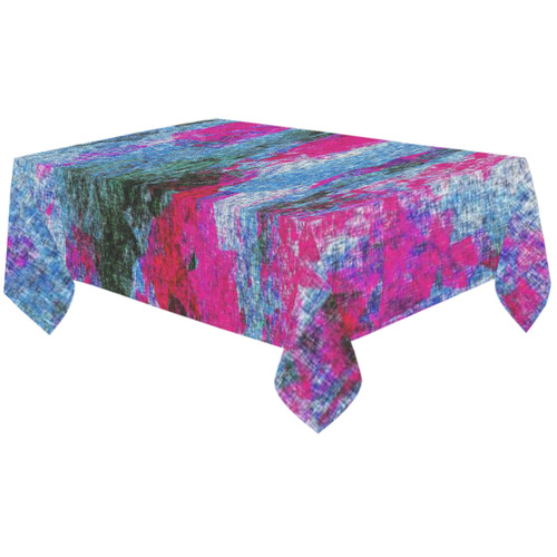 vintage psychedelic painting texture abstract in pink and blue with noise and grain Cotton Linen Tablecloth 60"x120"