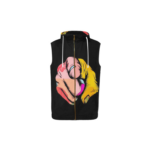 Wanted by Popart Lover All Over Print Sleeveless Zip Up Hoodie for Kid (Model H16)
