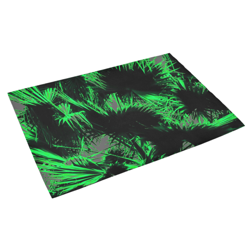 green palm leaves texture abstract background Azalea Doormat 30" x 18" (Sponge Material)