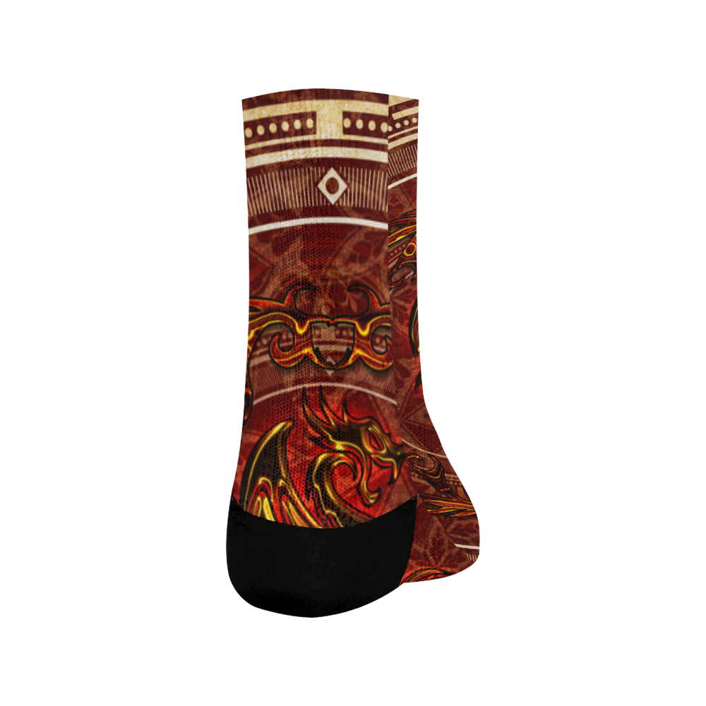 Awesome draogn, red colors Crew Socks