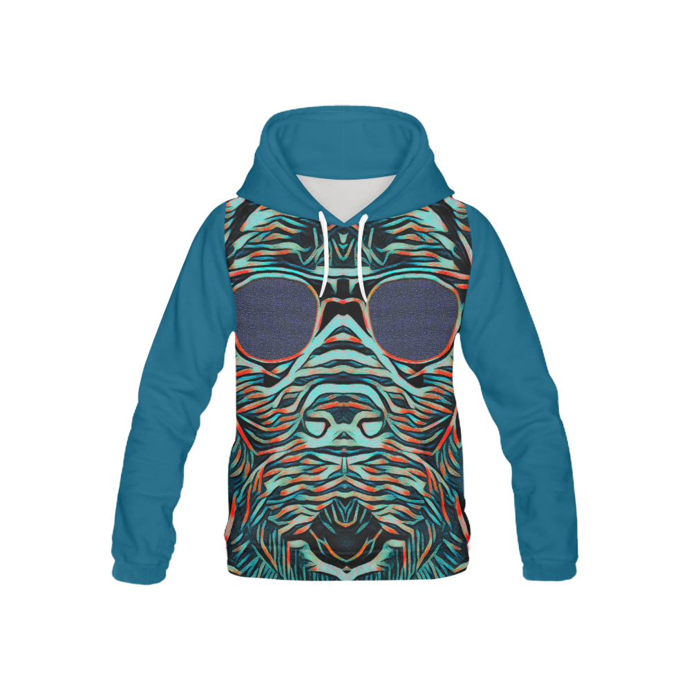 DOG WITH SUNGLASS All Over Print Hoodie for Kid (USA Size) (Model H13)