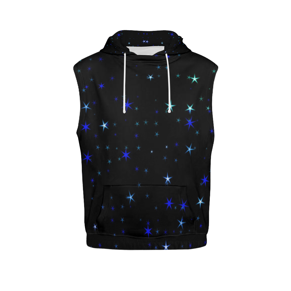 Awesome allover Stars 02C by FeelGood All Over Print Sleeveless Hoodie for Women (Model H15)