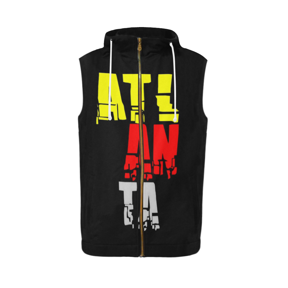 Atlanta by Artdream All Over Print Sleeveless Zip Up Hoodie for Men (Model H16)