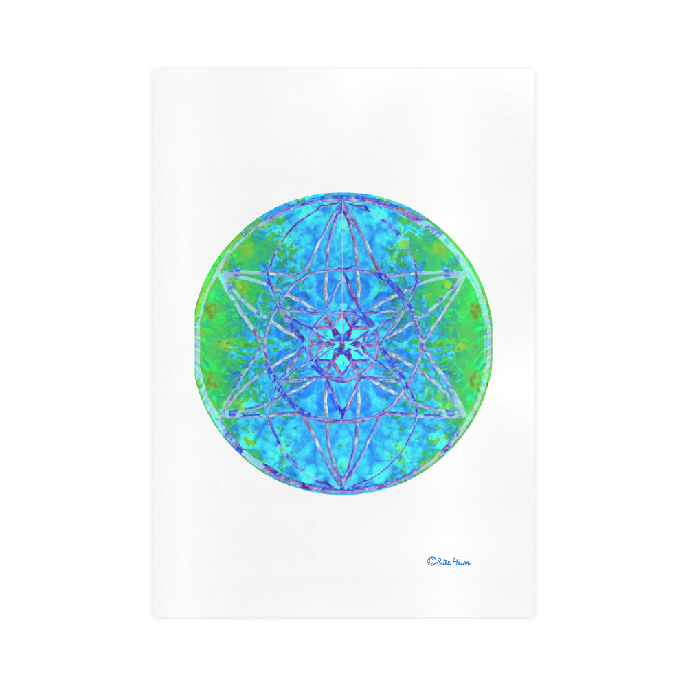 protection in nature colors-teal, blue and green Art Print 16‘’x23‘’