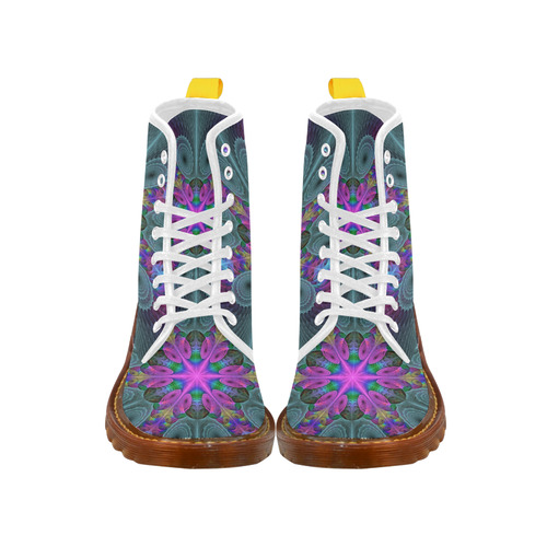 Mandala From Center Colorful Fractal Art With Pink Martin Boots For Women Model 1203H