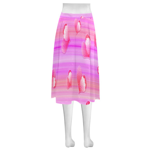 Falling Hearts Mnemosyne Women's Crepe Skirt (Model D16)