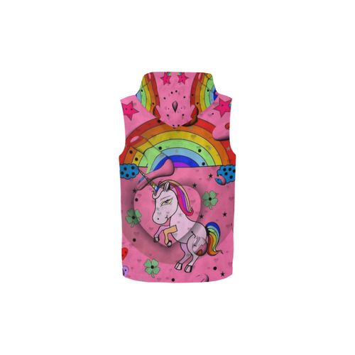 Unicorn by Nico Bielow All Over Print Sleeveless Zip Up Hoodie for Kid (Model H16)