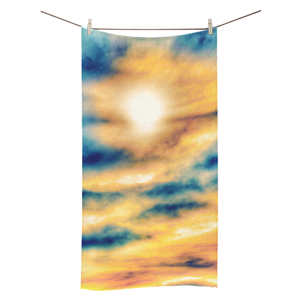 beautiful cloudy sunset sky in summer Bath Towel 30"x56"