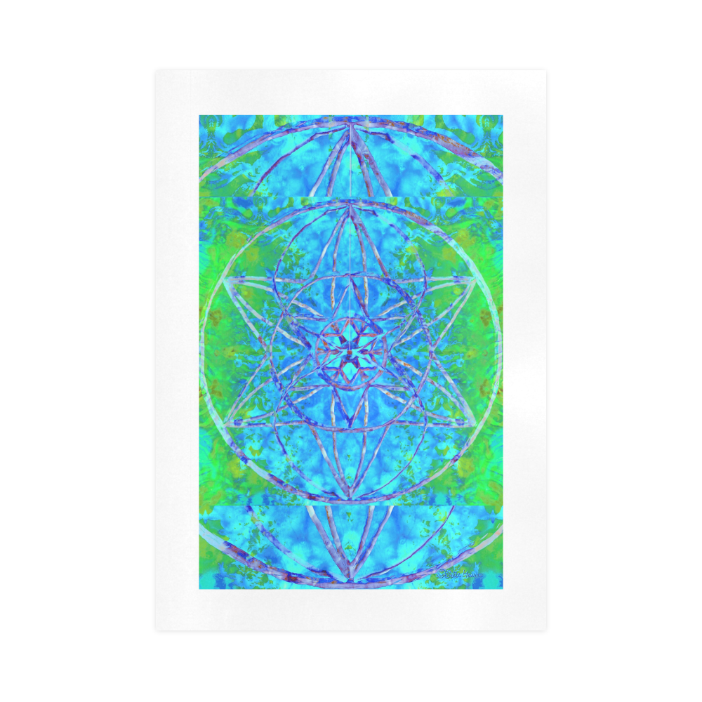 protection in nature colors-teal, blue and green Art Print 16‘’x23‘’