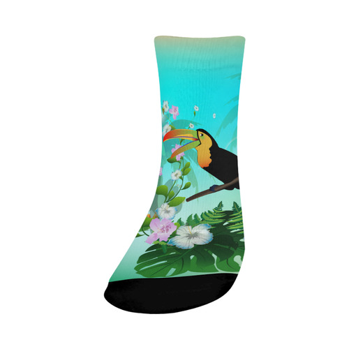 Cute toucan with flowers Crew Socks