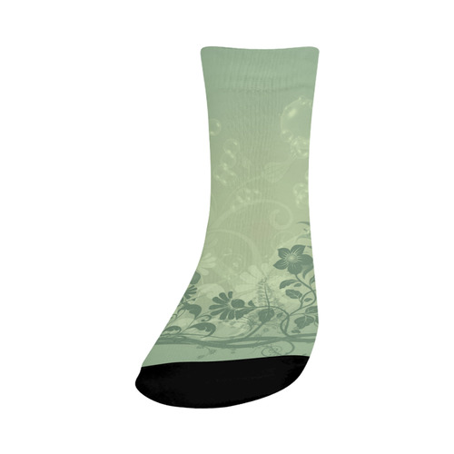 Green flowers Crew Socks