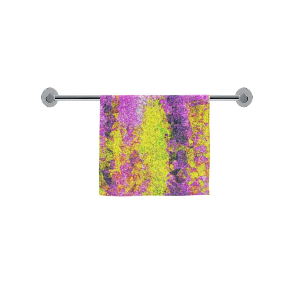 vintage psychedelic painting texture abstract in pink and yellow with noise and grain Custom Towel 16"x28"