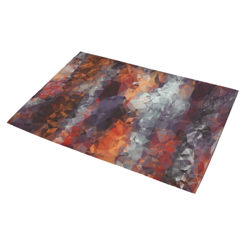 psychedelic geometric polygon shape pattern abstract in orange brown red black Azalea Doormat 30" x 18" (Sponge Material)