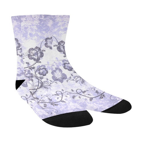 Wonderful flowers in soft purple colors Crew Socks