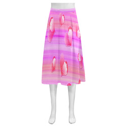 Falling Hearts Mnemosyne Women's Crepe Skirt (Model D16)