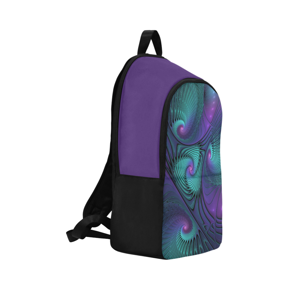 Purple meets Turquoise modern abstract Fractal Art Fabric Backpack for Adult (Model 1659)
