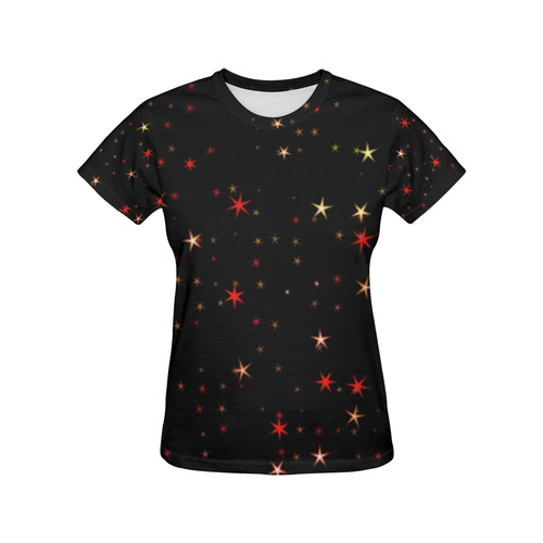 Awesome allover Stars 02B by FeelGood All Over Print T-Shirt for Women (USA Size) (Model T40)