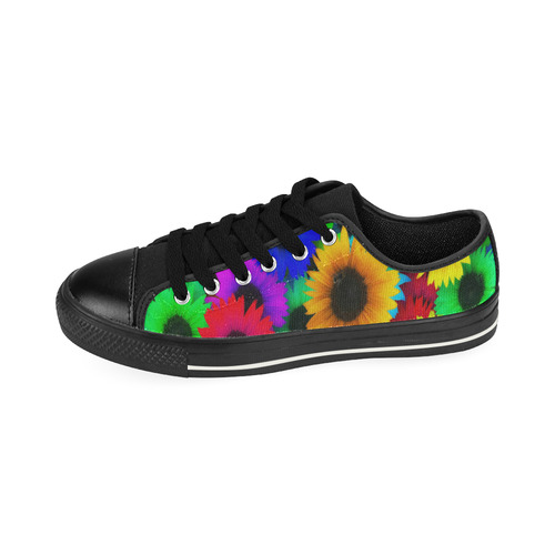 Neon Rainbow Pop Sunflowers Men's Classic Canvas Shoes (Model 018)