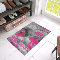 vintage psychedelic painting texture abstract in pink and black with noise and grain Azalea Doormat 24" x 16" (Sponge Material)