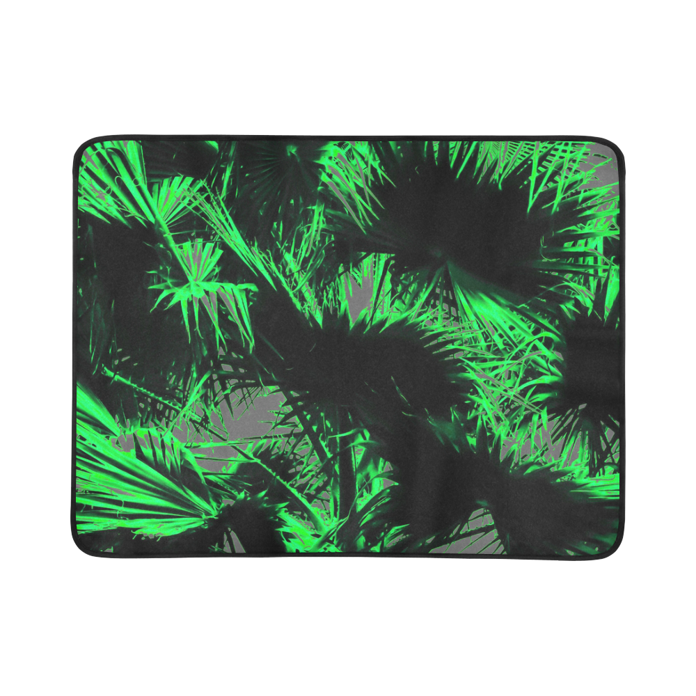 green palm leaves texture abstract background Beach Mat 78"x 60"