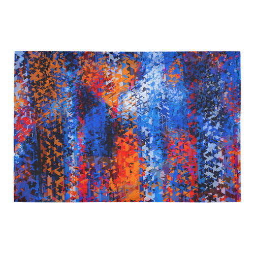 psychedelic geometric polygon shape pattern abstract in blue red orange Azalea Doormat 24" x 16" (Sponge Material)