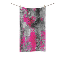 vintage psychedelic painting texture abstract in pink and black with noise and grain Custom Towel 16"x28"