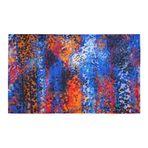 psychedelic geometric polygon shape pattern abstract in blue red orange Azalea Doormat 30" x 18" (Sponge Material)