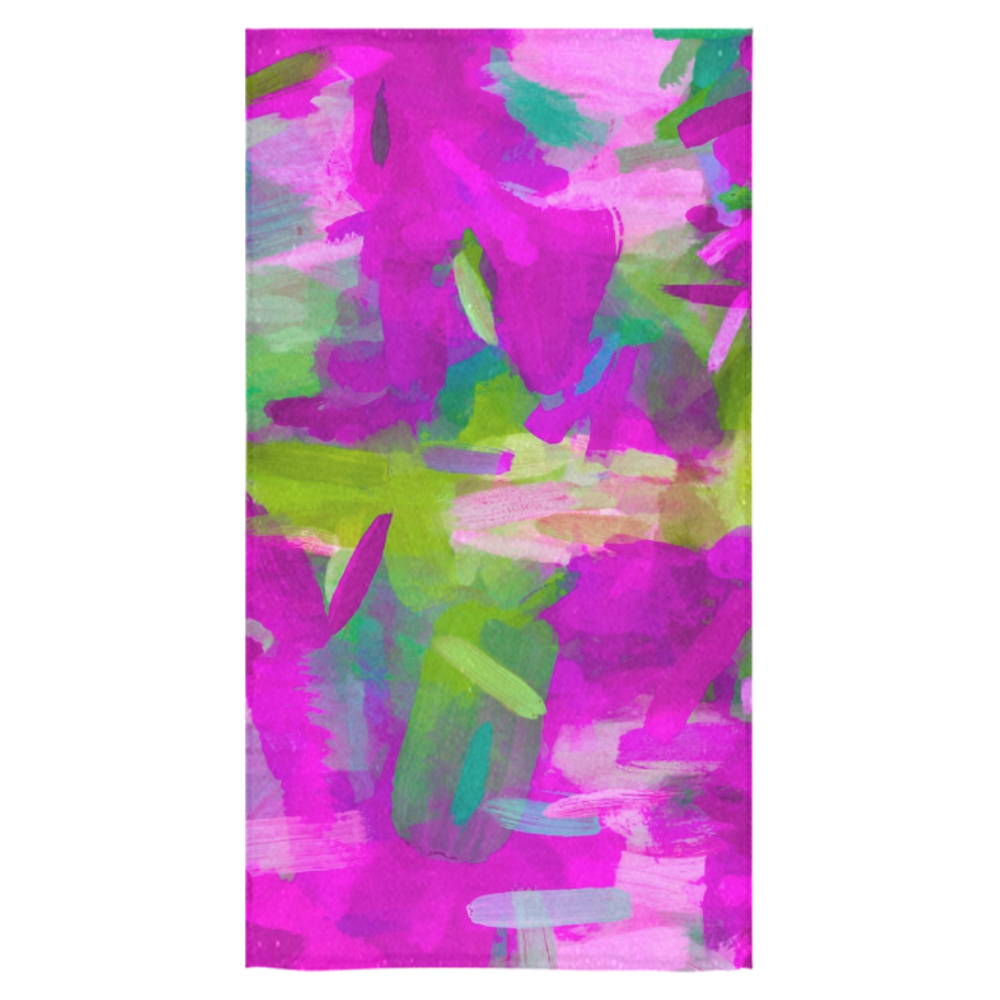 splash painting abstract texture in purple pink green Bath Towel 30"x56"