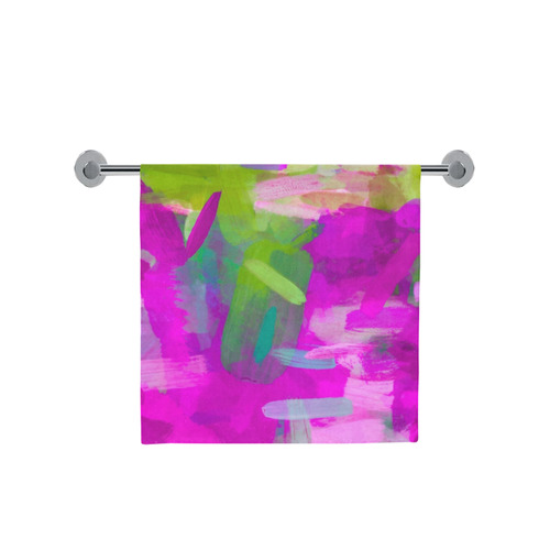 splash painting abstract texture in purple pink green Bath Towel 30"x56"