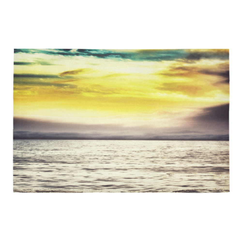 cloudy sunset sky with ocean view Azalea Doormat 24" x 16" (Sponge Material)