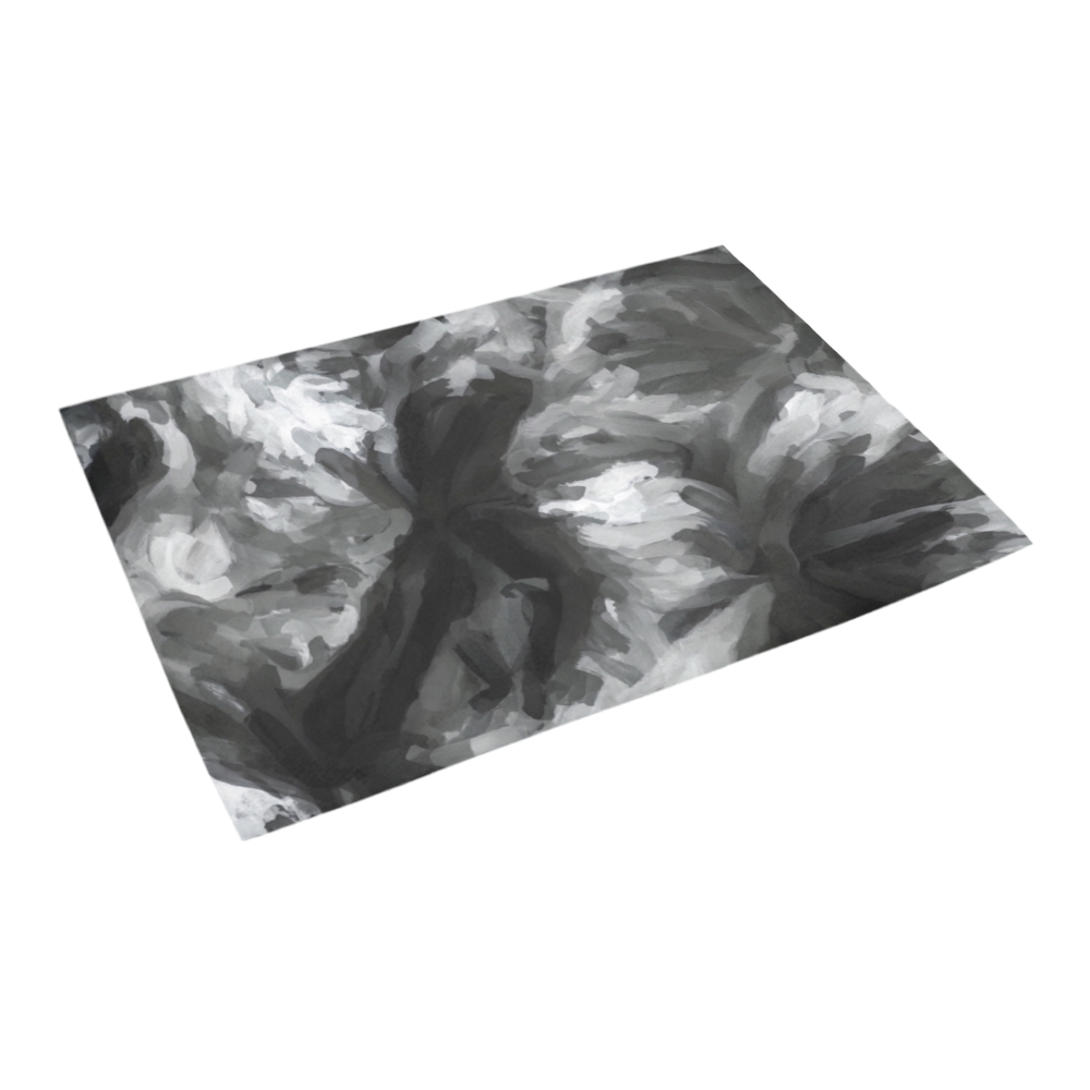 camouflage abstract painting texture background in black and white Azalea Doormat 24" x 16" (Sponge Material)