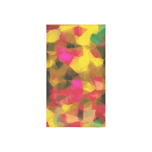 psychedelic geometric polygon shape pattern abstract in pink yellow green Custom Towel 16"x28"