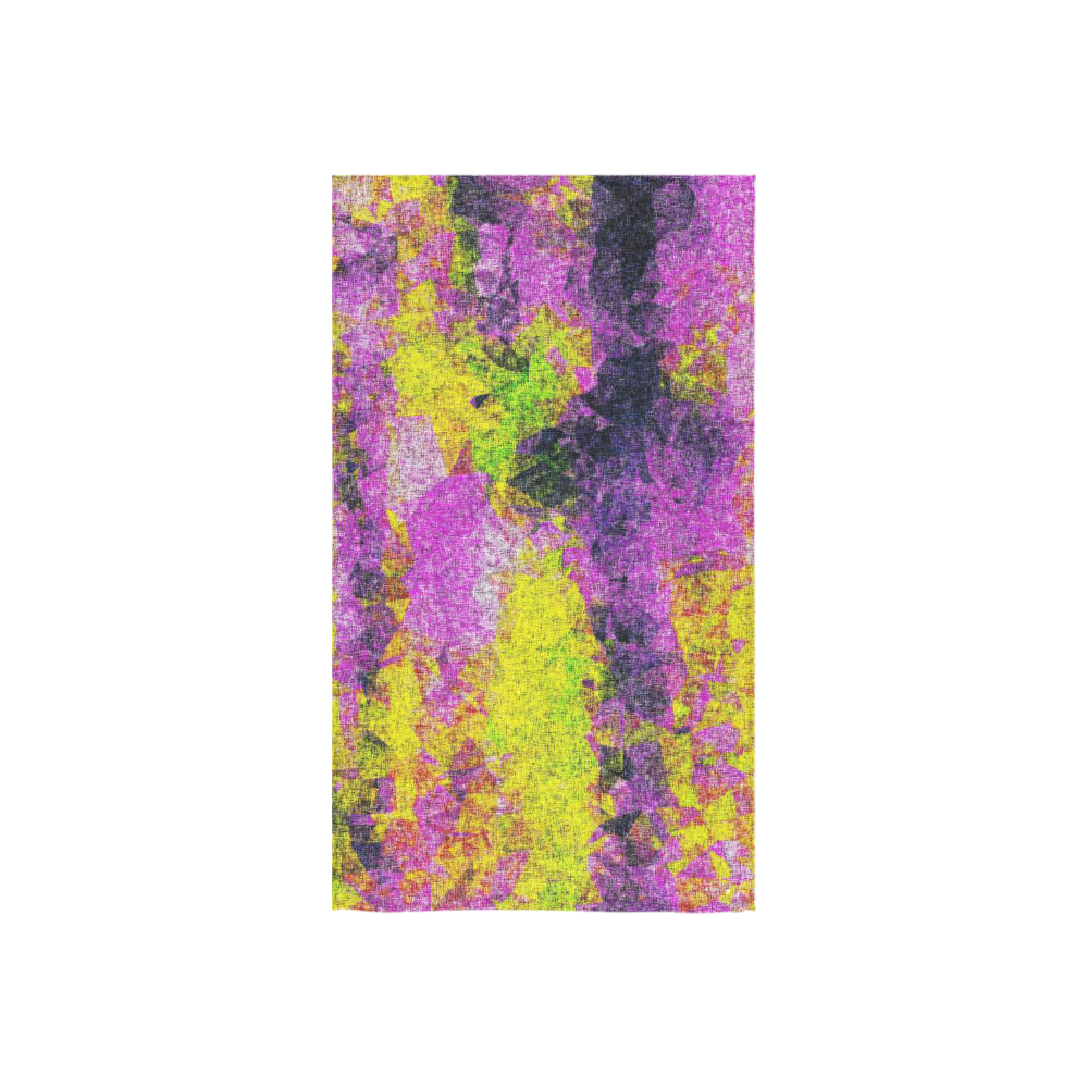 vintage psychedelic painting texture abstract in pink and yellow with noise and grain Custom Towel 16"x28"