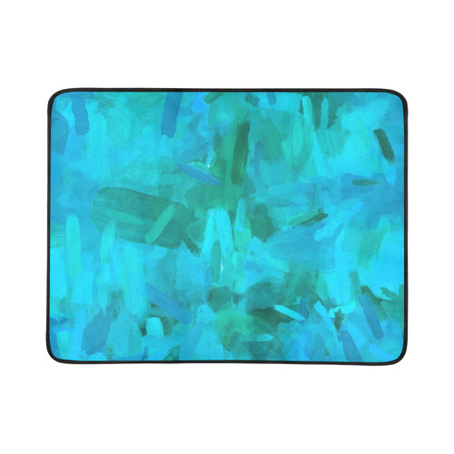 splash painting abstract texture in blue and green Beach Mat 78"x 60"