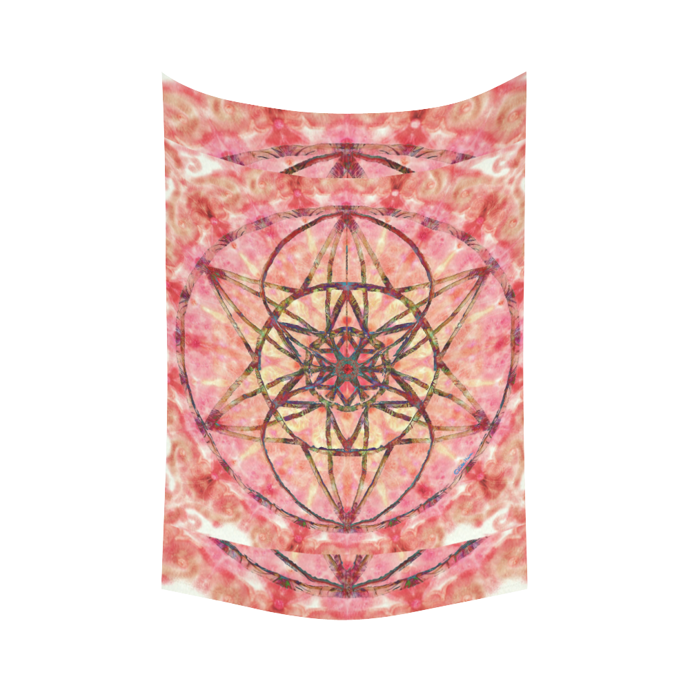 protection- vitality and awakening by Sitre haim Cotton Linen Wall Tapestry 60"x 90"