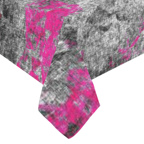 vintage psychedelic painting texture abstract in pink and black with noise and grain Cotton Linen Tablecloth 60"x120"