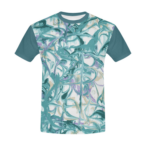 Teal Cyclone All Over Print T-Shirt for Men (USA Size) (Model T40)