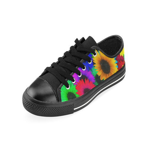 Neon Rainbow Pop Sunflowers Men's Classic Canvas Shoes (Model 018)