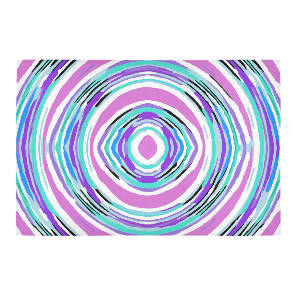 psychedelic graffiti circle pattern abstract in pink blue purple Azalea Doormat 24" x 16" (Sponge Material)