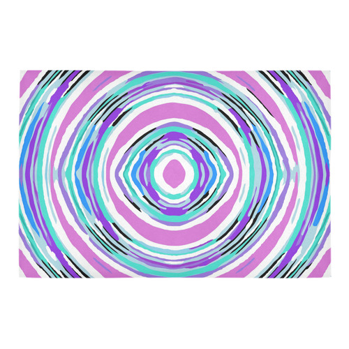 psychedelic graffiti circle pattern abstract in pink blue purple Azalea Doormat 24" x 16" (Sponge Material)
